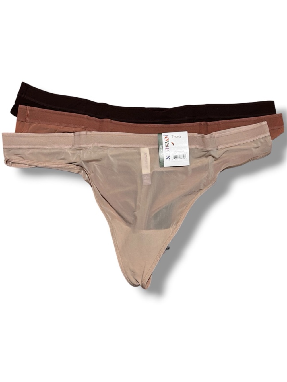 NWT Joyspun Women's Micro Thong Panties 3-Pack Sheer Underwear XXL XL Nude Color